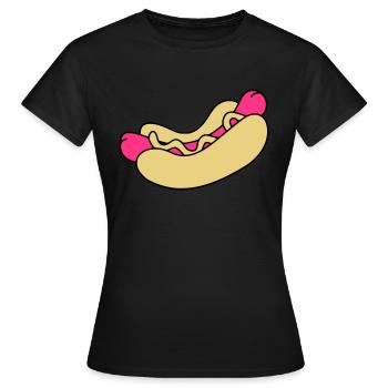 Hot Dog - Frauen T-Shirt - Schwarz - Vorne - AI Model Female 172 dark (172cm)