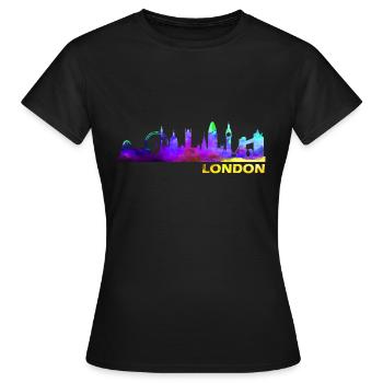 London London London London - Women's T-Shirt - black - Front - AI Model Female 172 dark (172cm)