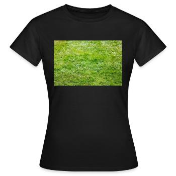 Grüner Rasen im Garten auf dem Feld, Platz, Park - Frauen T-Shirt - Schwarz - Vorne - AI Model Female 172 dark (172cm)