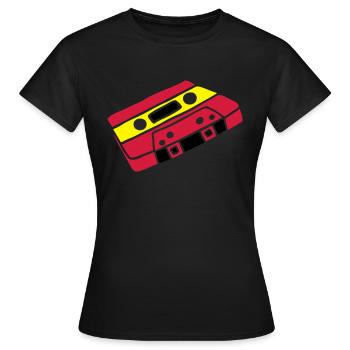 Musikkassette Tonband Music cassette tape retro - T-shirt Femme - noir - Devant - AI Model Female 172 dark (172cm)