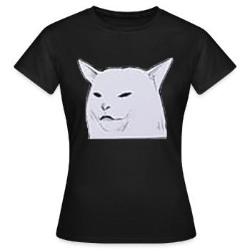 Confused Cat - Women's T-Shirt - black - Front - AI Model Female 172 dark (172cm)