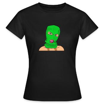Bad Girl Gangster Comic Catoon - T-shirt Femme - noir - Devant - AI Model Female 172 dark (172cm)