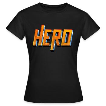 Hero Typography - Women's T-Shirt - black - Front - AI Model Female 172 dark (172cm)