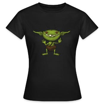 Goblin troll kobold - Frauen T-Shirt - Schwarz - Vorne - AI Model Female 172 dark (172cm)