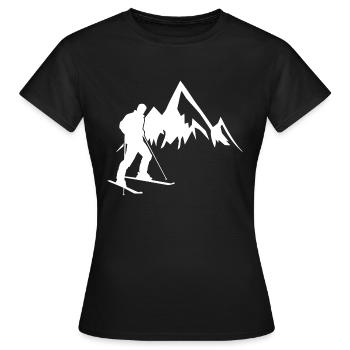 Ski ski randonnée randonnée alpine randonnée de montagne - T-shirt Femme - noir - Devant - AI Model Female 172 dark (172cm)