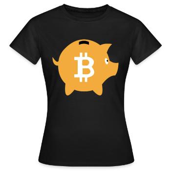 Tirelire Bitcoin - T-shirt Femme - noir - Devant - AI Model Female 172 dark (172cm)