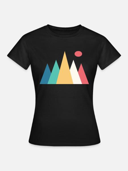 Berge Vintage Retro Felsklettern - Frauen T-Shirt - Schwarz