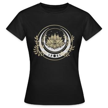 Fleur de Lotus de Lune - T-shirt Femme - noir - Devant - AI Model Female 172 dark (172cm)