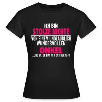 Onkel und Nichte - Frauen T-Shirt - Schwarz - Vorne - AI Model Female 172 dark (172cm)