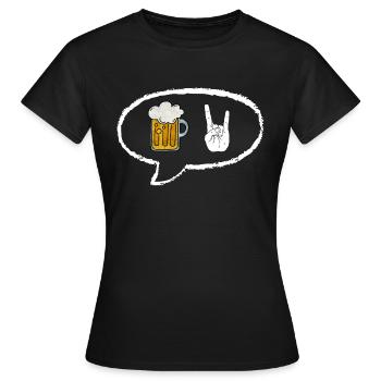Bulle Bière et Signe de la Main Surf - T-shirt Femme - noir - Devant - AI Model Female 172 dark (172cm)