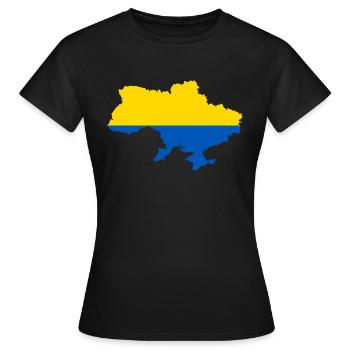 Ukraine Map Map National colours in yellow blue - Women's T-Shirt - black - Front - AI Model Female 172 dark (172cm)