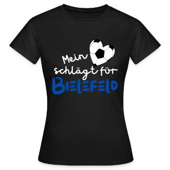 Mein Herz schlägt für Bielefeld - Frauen T-Shirt - Schwarz - Vorne - AI Model Female 172 dark (172cm)