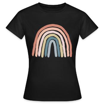 Regenbogen pastell - Frauen T-Shirt - Schwarz - Vorne - AI Model Female 172 dark (172cm)