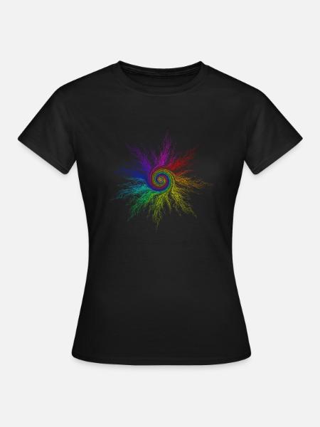 RainbowCircleTwirl - Frauen T-Shirt - Schwarz