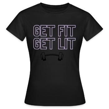 GET FIT GET LIT - T-shirt Femme - noir - Devant - AI Model Female 172 dark (172cm)