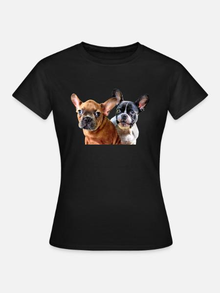 Welpen Bulldoggen - Frauen T-Shirt - Schwarz