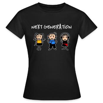 Nächste Generation Kinder Internet Online - Frauen T-Shirt - Schwarz - Vorne - AI Model Female 172 dark (172cm)