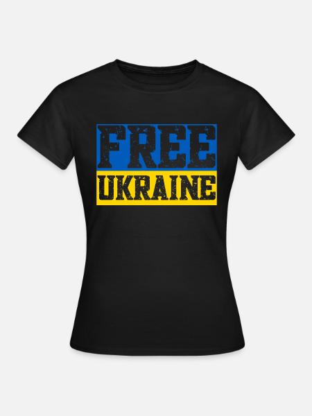 Free Ukraine Flag - Frauen T-Shirt - Schwarz