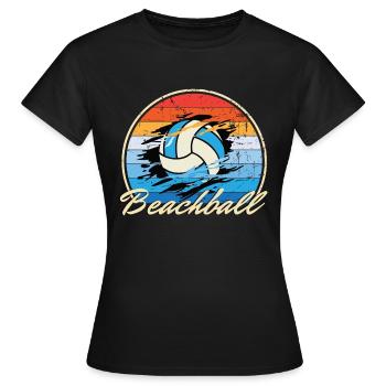 Beachball Ocean vintage ball multi couleur B-Day gif - T-shirt Femme - noir - Devant - AI Model Female 172 dark (172cm)