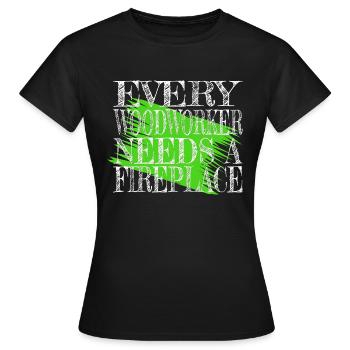 carpenter joke bday woodcutter - Women's T-Shirt - black - Front - AI Model Female 172 dark (172cm)