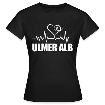 Heartbeat Ulmer Alb - Frauen T-Shirt - Schwarz - Vorne - AI Model Female 172 dark (172cm)