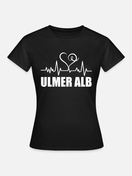 Heartbeat Ulmer Alb - Frauen T-Shirt - Schwarz
