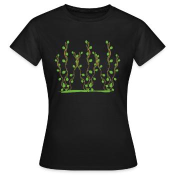 Plants Symbol Bush Garden - Women's T-Shirt - black - Front - AI Model Female 172 dark (172cm)