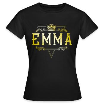 Emma - Frauen T-Shirt - Schwarz - Vorne - AI Model Female 172 dark (172cm)