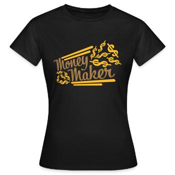 Selfmade Money Maker Dollar - Frauen T-Shirt - Schwarz - Vorne - AI Model Female 172 dark (172cm)