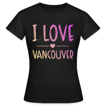 J’aime Vancouver - T-shirt Femme - noir - Devant - AI Model Female 172 dark (172cm)
