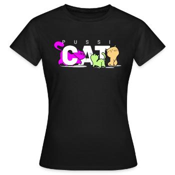pussi chats blancs - T-shirt Femme - noir - Devant - AI Model Female 172 dark (172cm)