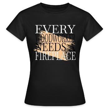 carpenter jokes tshirts carpenter joke woodcutter - Women's T-Shirt - black - Front - AI Model Female 172 dark (172cm)