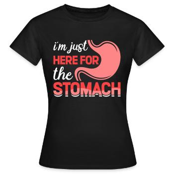 Ich bin nur wegen des Magen-Darm-Trakts hier - Frauen T-Shirt - Schwarz - Vorne - AI Model Female 172 dark (172cm)