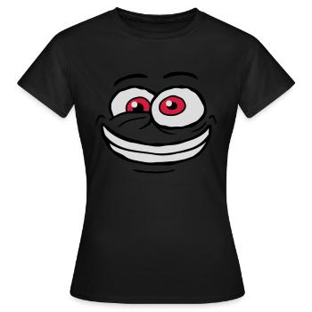 Crazy Comic Face Design - Women's T-Shirt - black - Front - AI Model Female 172 dark (172cm)
