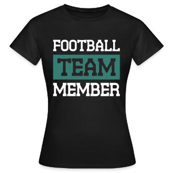 Football Team - Women's T-Shirt - black - Front - AI Model Female 172 dark (172cm)