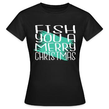 present sea cute gift fishing tournaments - Women's T-Shirt - black - Front - AI Model Female 172 dark (172cm)
