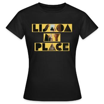 Lisbonne, Portugal, vacances, Espagne,Porto - T-shirt Femme - noir - Devant - AI Model Female 172 dark (172cm)