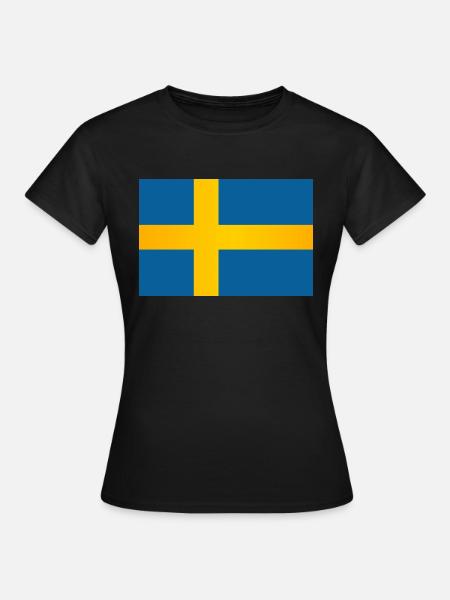 Flagge von Schweden - Frauen T-Shirt - Schwarz