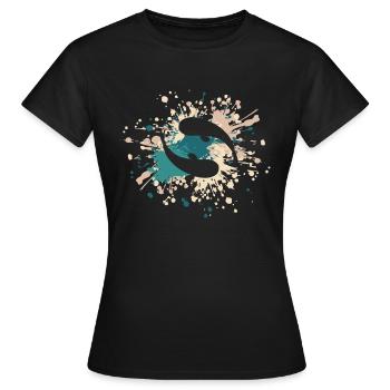 Éclaboussure de couleur de poisson - T-shirt Femme - noir - Devant - AI Model Female 172 dark (172cm)