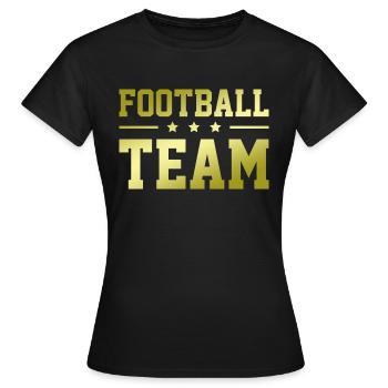 Football Team - Women's T-Shirt - black - Front - AI Model Female 172 dark (172cm)