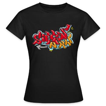 Siegen NRW - Grafitti - Frauen T-Shirt - Schwarz - Vorne - AI Model Female 172 dark (172cm)