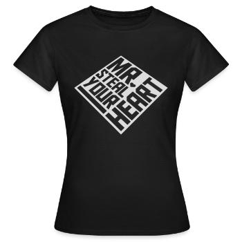 mr steal your heart - Women's T-Shirt - black - Front - AI Model Female 172 dark (172cm)