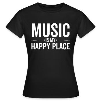 Musik ist mein glücklicher Ort - Frauen T-Shirt - Schwarz - Vorne - AI Model Female 172 dark (172cm)