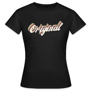 Original - Women's T-Shirt - black - Front - AI Model Female 172 dark (172cm)