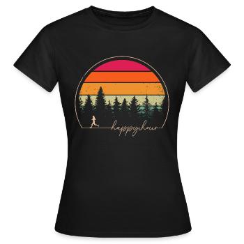 Happy Hour Motivating outfit for female runners - Women's T-Shirt - black - Front - AI Model Female 172 dark (172cm)
