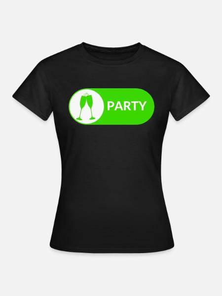 Party-Button - Frauen T-Shirt - Schwarz