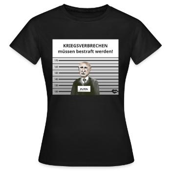 Putin-Kriegsverbrecher - Frauen T-Shirt - Schwarz - Vorne - AI Model Female 172 dark (172cm)