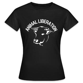 Vache de libération animale - T-shirt Femme - noir - Devant - AI Model Female 172 dark (172cm)