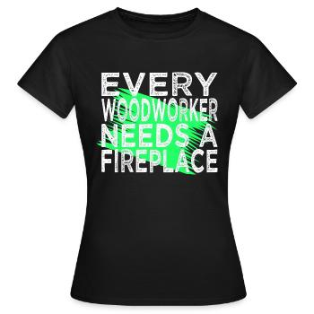 Casque de sécurité arboricole Charpentier - T-shirt Femme - noir - Devant - AI Model Female 172 dark (172cm)