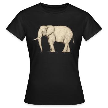 Elefant schlicht Linien - Frauen T-Shirt - Schwarz - Vorne - AI Model Female 172 dark (172cm)